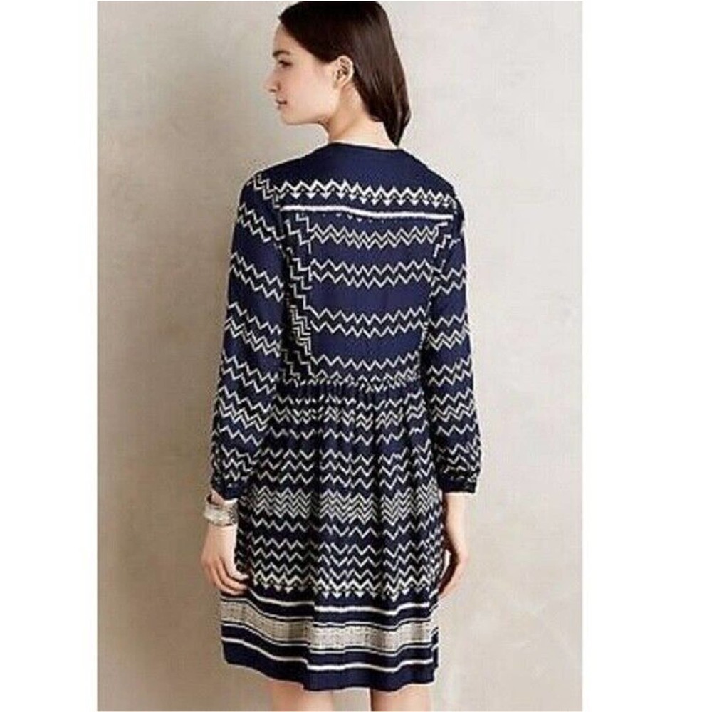 Anthropologie Holding Horses | Women Black VNeck Farica Knee Length Dress Size S